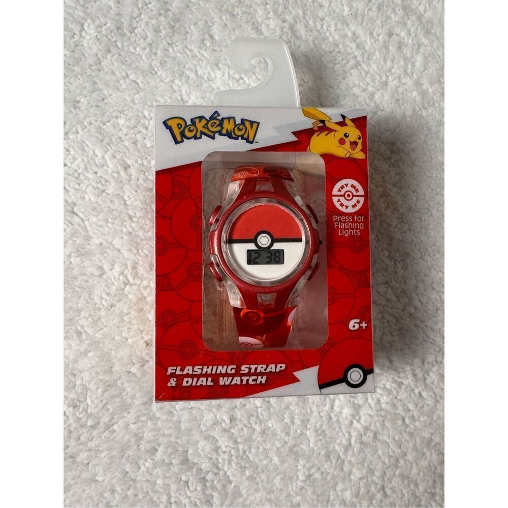 Pokemon Nintendo "Poke Ball" Flashing Dial & Strap Digital Watch - New